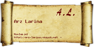 Arz Larina névjegykártya